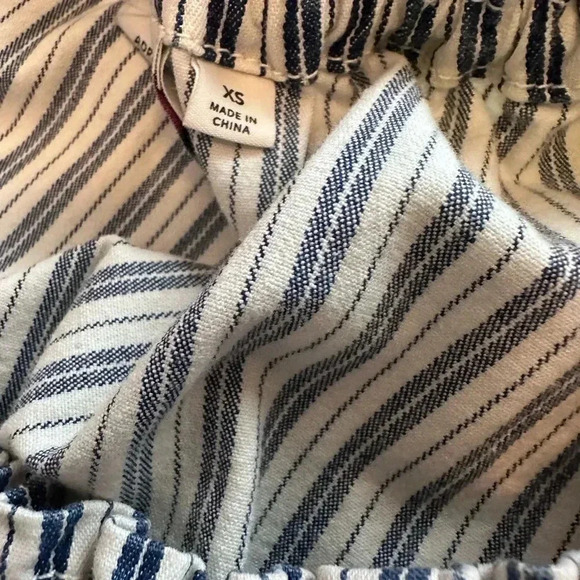 AG Denim Navy & Cream Off-the-Shoulder Mini Dress, Size XS - Picture 8 of 8